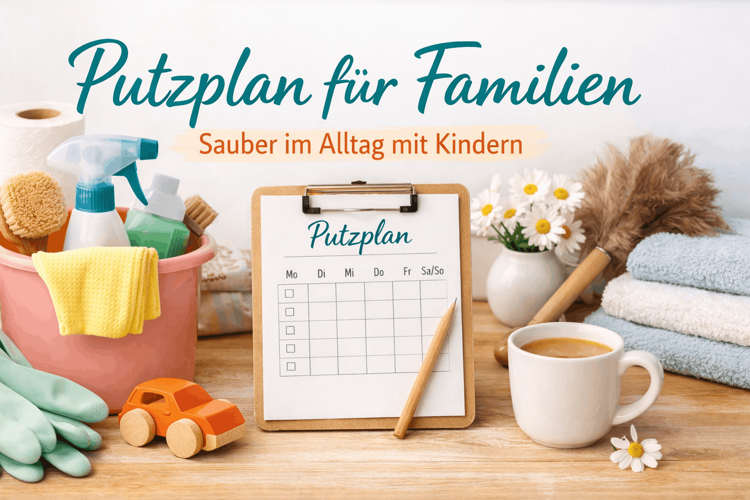 Putzplan für Familien, Haushaltsplan, Ordnung schaffen