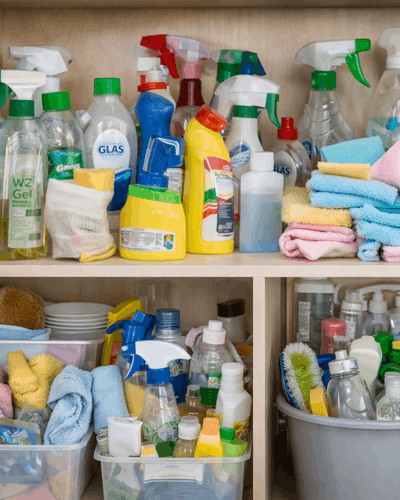 Putz Utensilien, Putzkammer Chaos