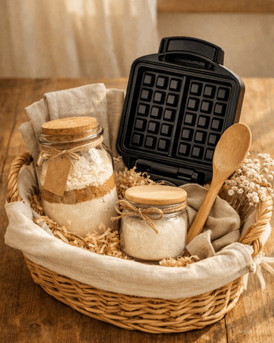 Waffeleisen als Geschenk, Geschenkkorb