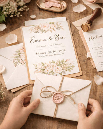 Hochzeitseinladungen fertigstellen