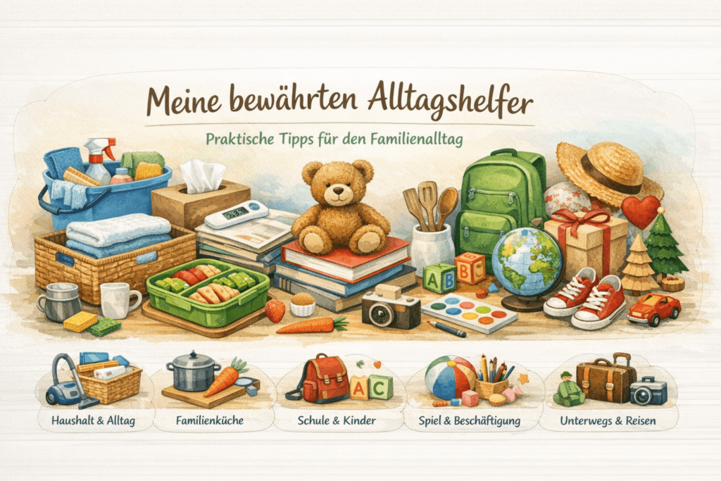 bewährte Helfer für Haushalt, Schule, Familienalltag
