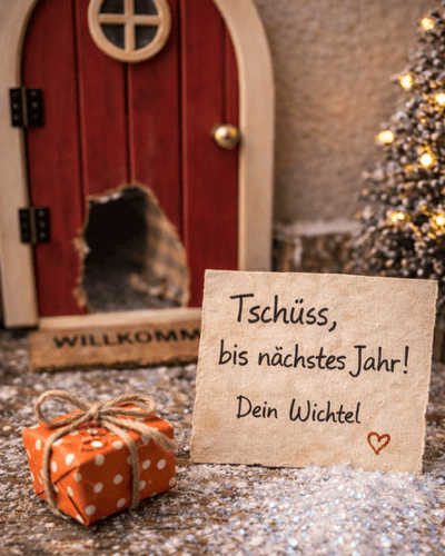 Wichtel Abschied mit Brief und kleiner Überraschung als liebevolle Wichtel Streiche Idee